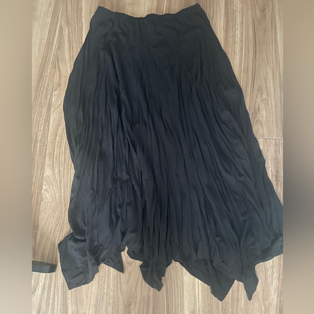 Chico's Black Pleated Maxi Skirt
